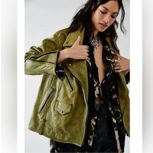 Free People We The Free Jealousy Leather Moto Jacket Size XS